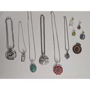 Women's Necklace Pendant Lot Gemstones Unique Statement Necklace